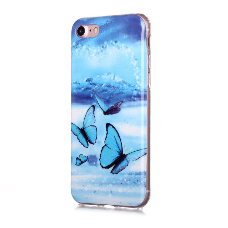 Cover iPhone SE 3 / SE 2 / 8 / 7 Farfalle Fluorescenti