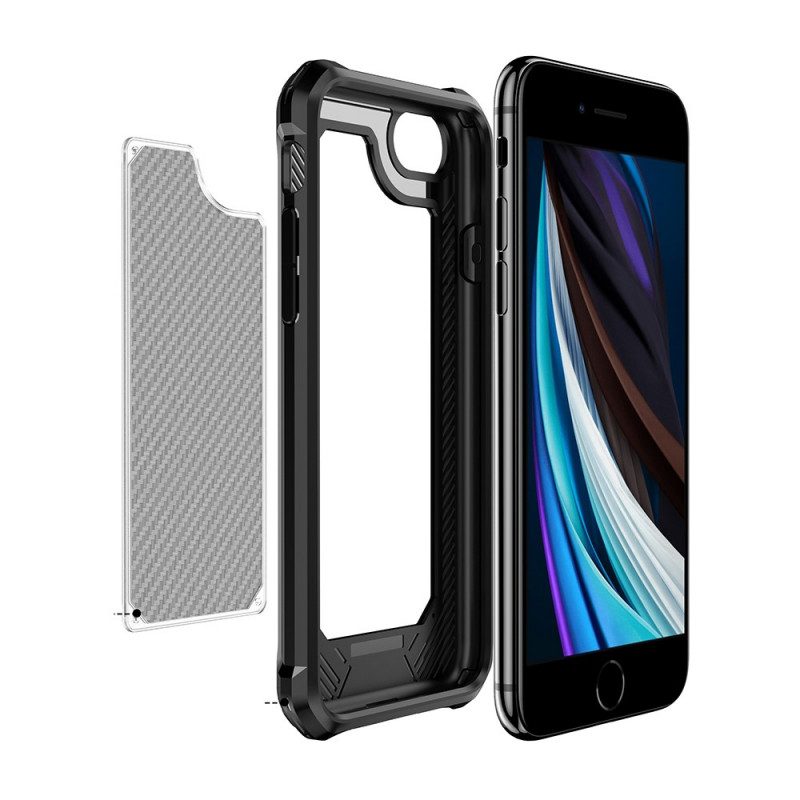 Cover iPhone SE 3 / SE 2 / 8 / 7 Ibrido In Fibra Di Carbonio