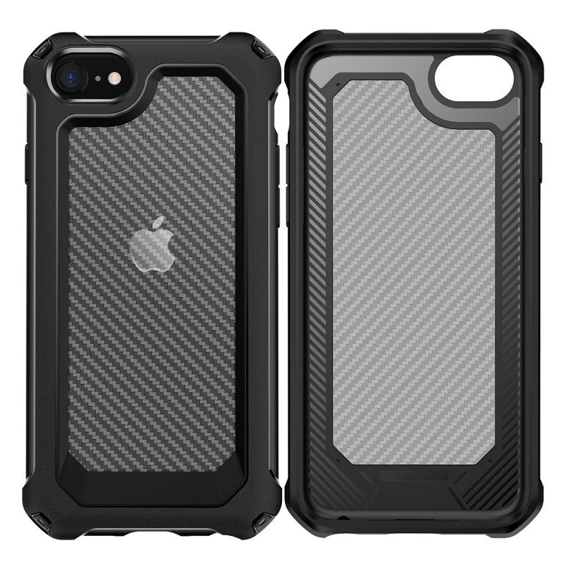 Cover iPhone SE 3 / SE 2 / 8 / 7 Ibrido In Fibra Di Carbonio