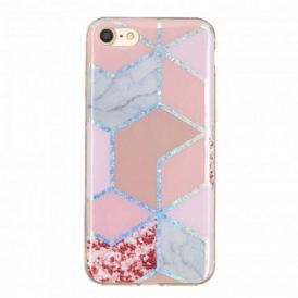 Cover iPhone SE 3 / SE 2 / 8 / 7 Marmo Con Design Glitterato