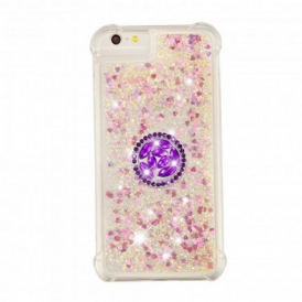 Cover iPhone SE 3 / SE 2 / 8 / 7 Paillettes Con Supporto Ad Anello