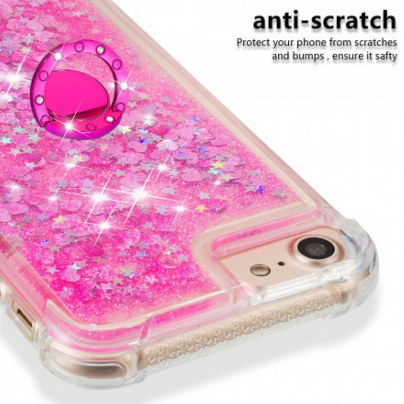 Cover iPhone SE 3 / SE 2 / 8 / 7 Paillettes Con Supporto Ad Anello