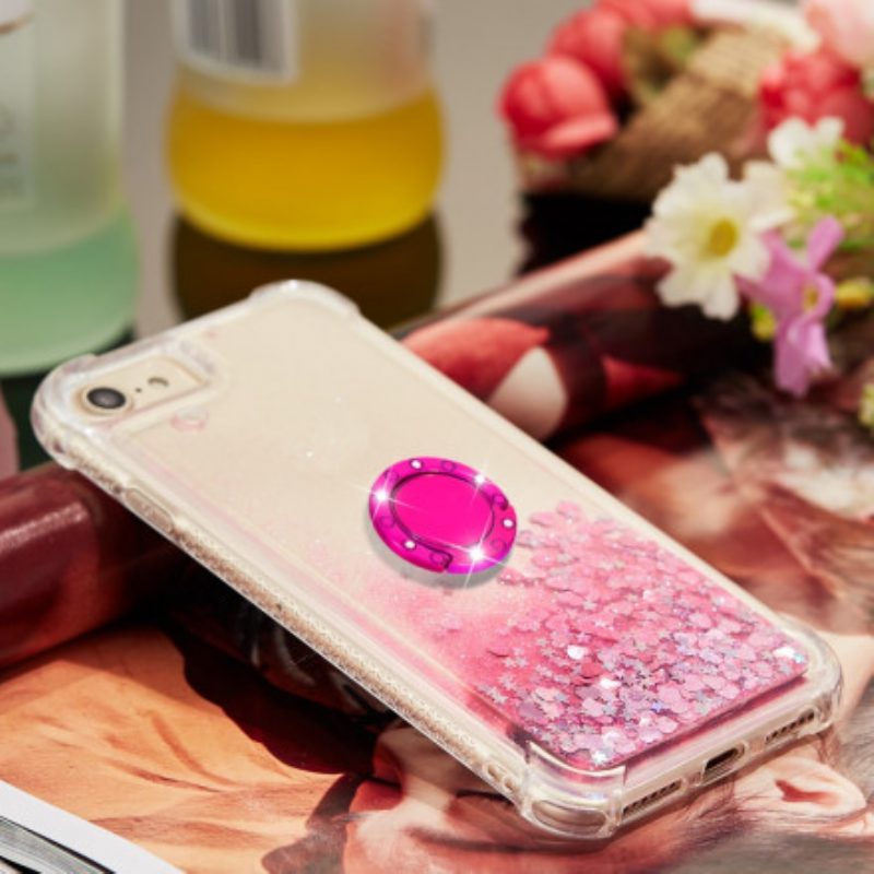 Cover iPhone SE 3 / SE 2 / 8 / 7 Paillettes Con Supporto Ad Anello