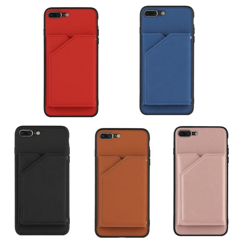 Cover iPhone SE 3 / SE 2 / 8 / 7 Portacarte In Ecopelle