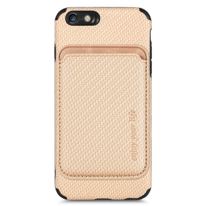 Cover iPhone SE 3 / SE 2 / 8 / 7 Portacarte Staccabile In Fibra Di Carbonio