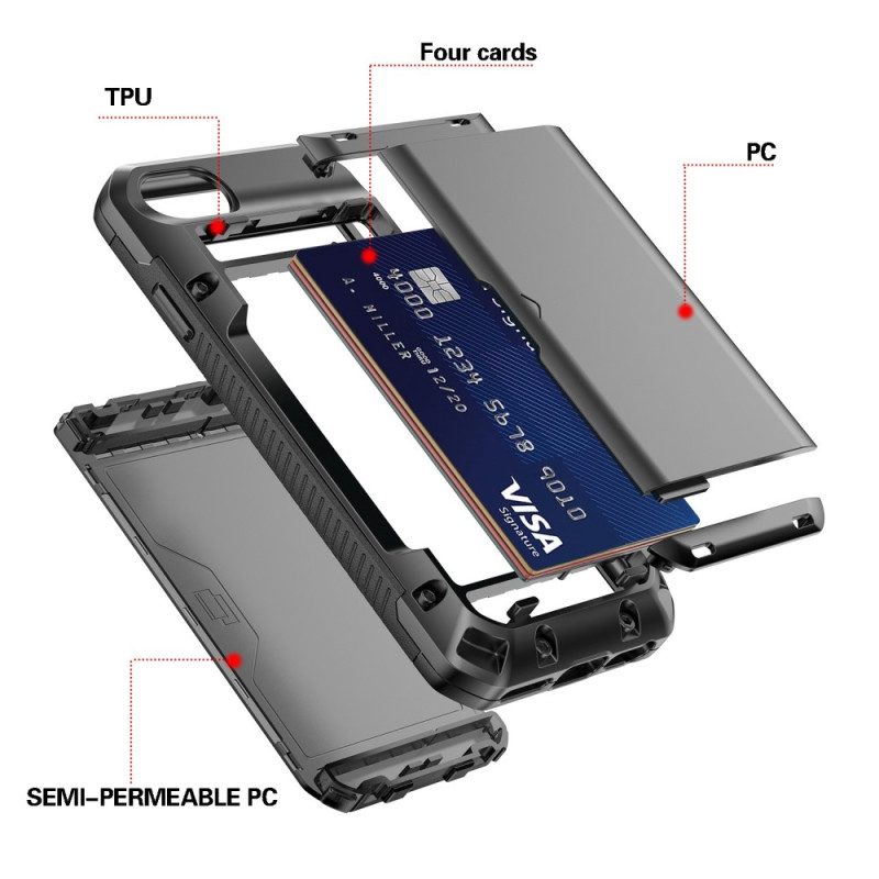 Cover iPhone SE 3 / SE 2 / 8 / 7 Scomparto 4 Porta Carte