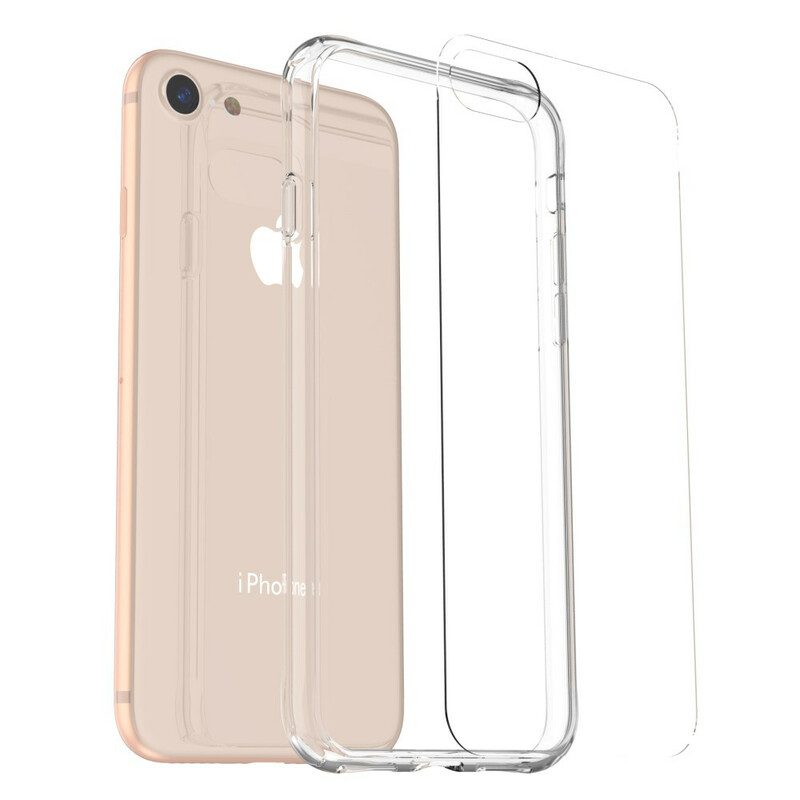 Cover iPhone SE 3 / SE 2 / 8 / 7 Vetro Leeu Trasparente E Acrilico