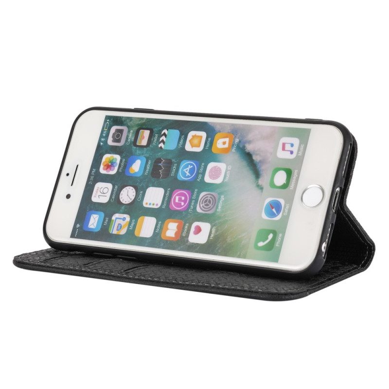 Custodia in pelle iPhone SE 3 / SE 2 / 8 / 7 Stile Intrecciato Con Cinghie