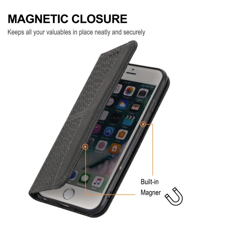 Custodia in pelle iPhone SE 3 / SE 2 / 8 / 7 Stile Intrecciato Con Cinghie