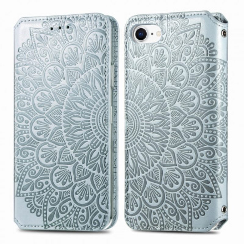 Folio Cover iPhone SE 3 / SE 2 / 8 / 7 Custodia in pelle Mandala