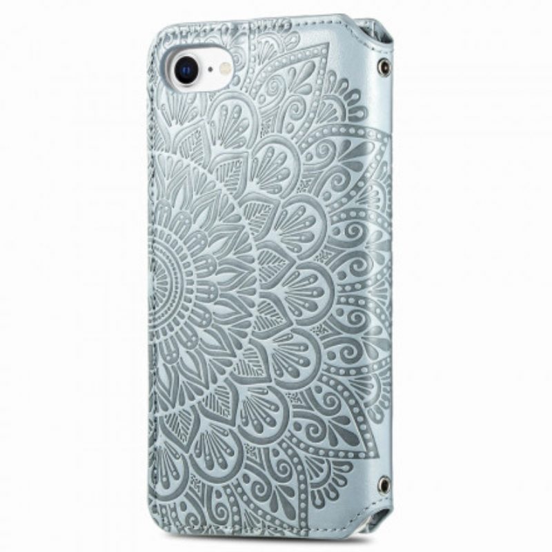 Folio Cover iPhone SE 3 / SE 2 / 8 / 7 Custodia in pelle Mandala