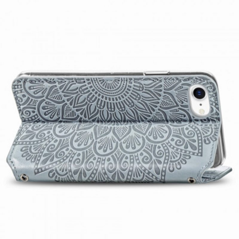 Folio Cover iPhone SE 3 / SE 2 / 8 / 7 Custodia in pelle Mandala