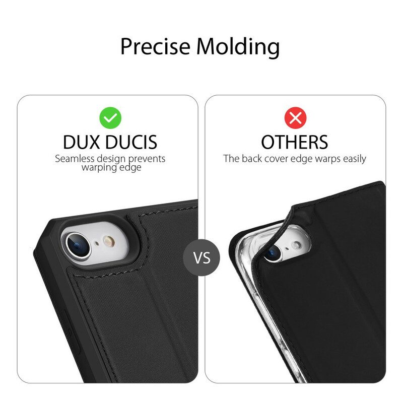 Folio Cover iPhone SE 3 / SE 2 / 8 / 7 Custodia in pelle Pelle X Serie Dux Ducis