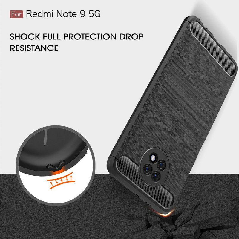 Cover Xiaomi Redmi Note 9 5G Fibra Di Carbonio Spazzolata