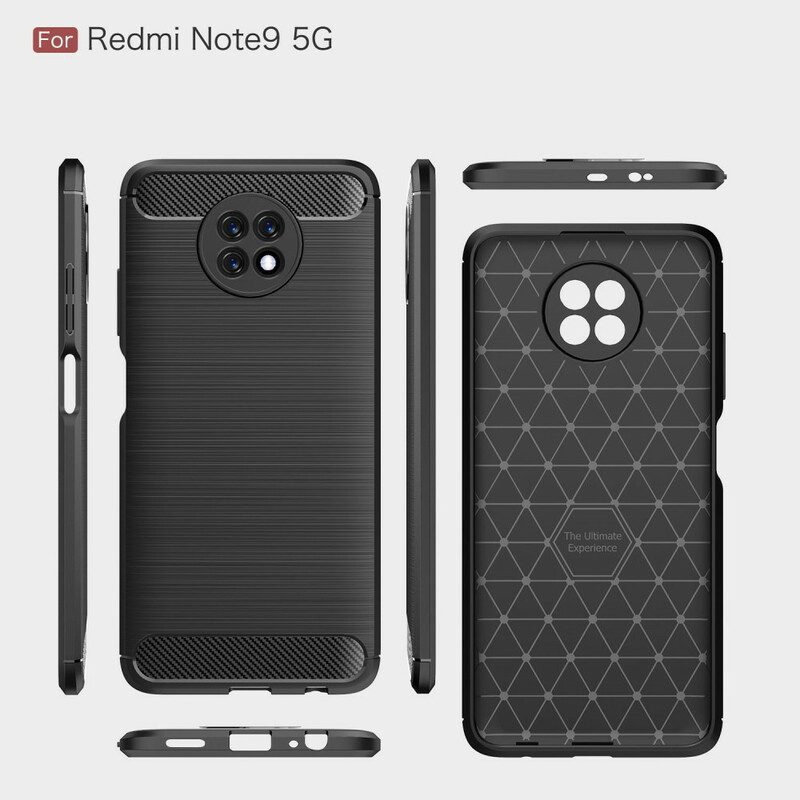 Cover Xiaomi Redmi Note 9 5G Fibra Di Carbonio Spazzolata