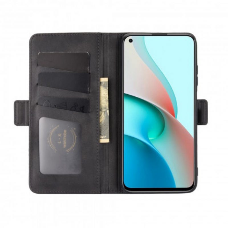 Custodia in pelle Xiaomi Redmi Note 9 5G Folio Cover Doppio Lembo