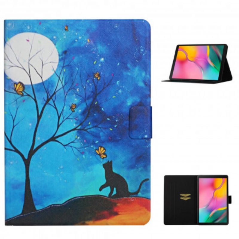 Custodia in pelle Samsung Galaxy Tab A7 (2020) Albero Alla Luna E Al Sole