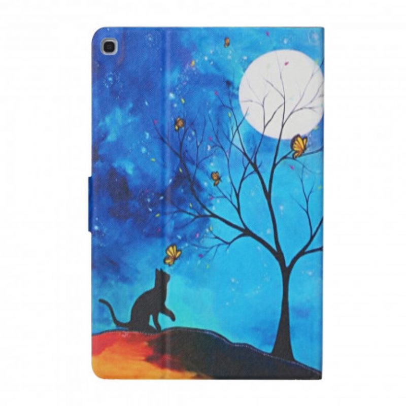 Custodia in pelle Samsung Galaxy Tab A7 (2020) Albero Alla Luna E Al Sole