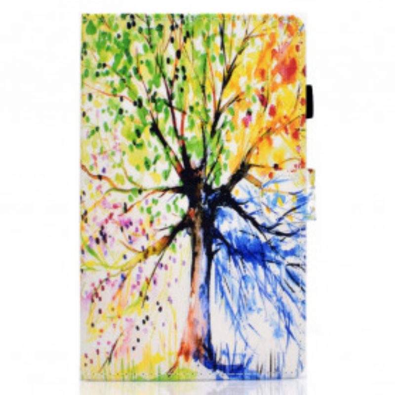 Custodia in pelle Samsung Galaxy Tab A7 (2020) Albero Dell'acquerello