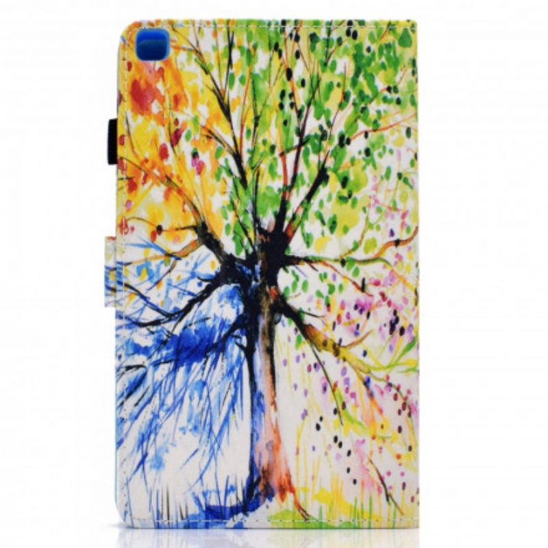 Custodia in pelle Samsung Galaxy Tab A7 (2020) Albero Dell'acquerello