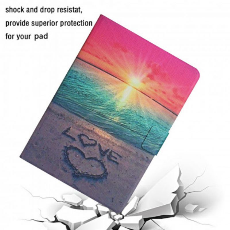 Custodia in pelle Samsung Galaxy Tab A7 (2020) Amore Al Tramonto