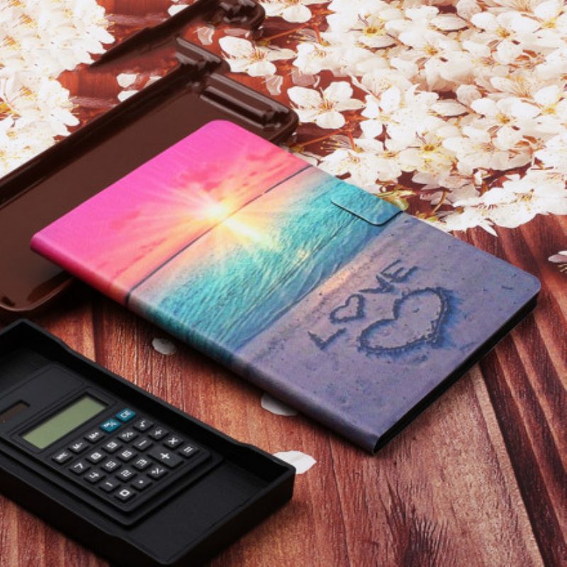 Custodia in pelle Samsung Galaxy Tab A7 (2020) Amore Al Tramonto