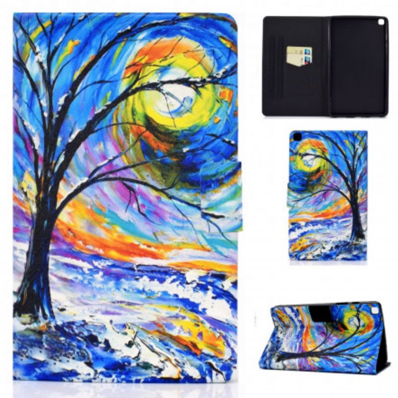 Custodia in pelle Samsung Galaxy Tab A7 (2020) Arte Dell'albero