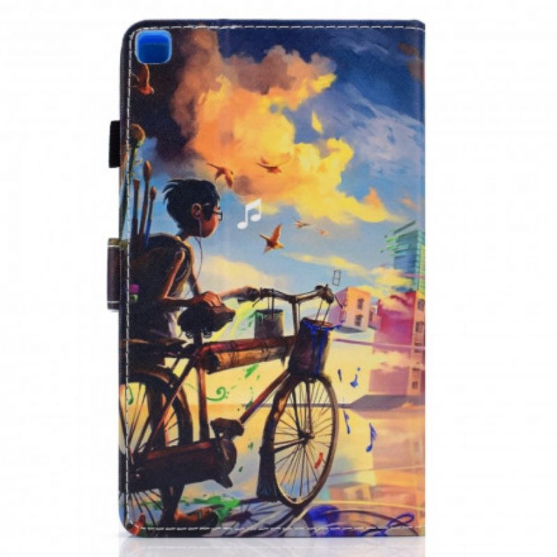 Custodia in pelle Samsung Galaxy Tab A7 (2020) Bicicletta Arte