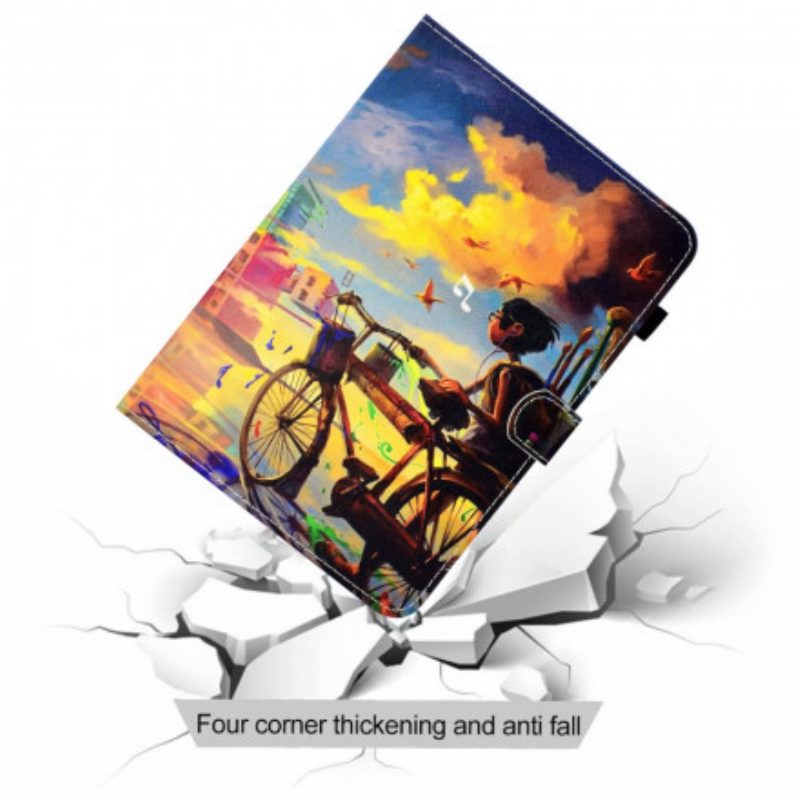 Custodia in pelle Samsung Galaxy Tab A7 (2020) Bicicletta Arte