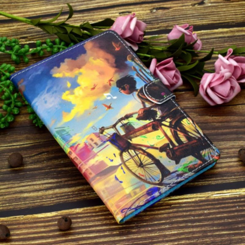 Custodia in pelle Samsung Galaxy Tab A7 (2020) Bicicletta Arte