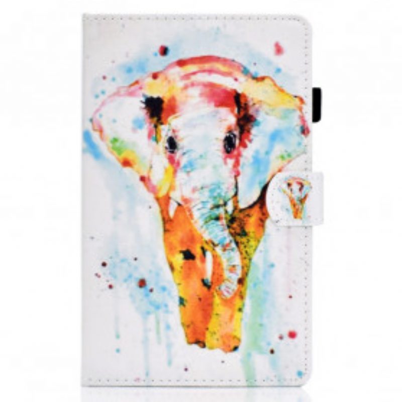 Custodia in pelle Samsung Galaxy Tab A7 (2020) Elefante Dell'acquerello