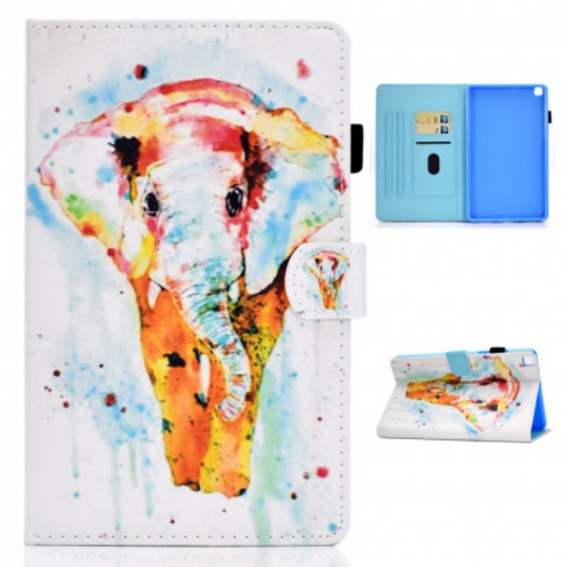 Custodia in pelle Samsung Galaxy Tab A7 (2020) Elefante Dell'acquerello