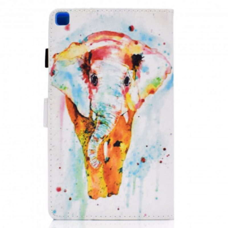 Custodia in pelle Samsung Galaxy Tab A7 (2020) Elefante Dell'acquerello