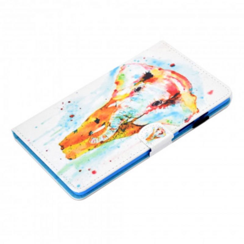 Custodia in pelle Samsung Galaxy Tab A7 (2020) Elefante Dell'acquerello