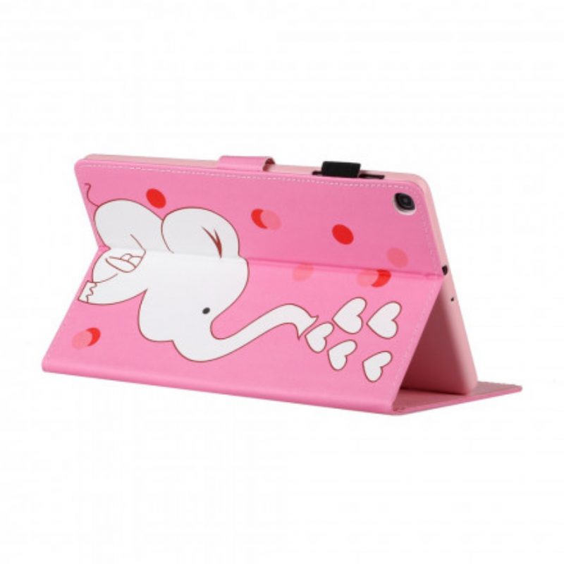 Custodia in pelle Samsung Galaxy Tab A7 (2020) Elefante Innamorato