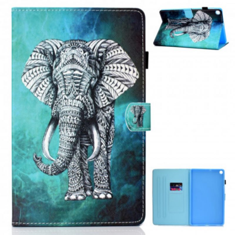 Custodia in pelle Samsung Galaxy Tab A7 (2020) Elefante Tribale