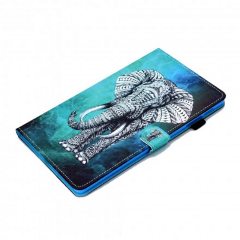 Custodia in pelle Samsung Galaxy Tab A7 (2020) Elefante Tribale