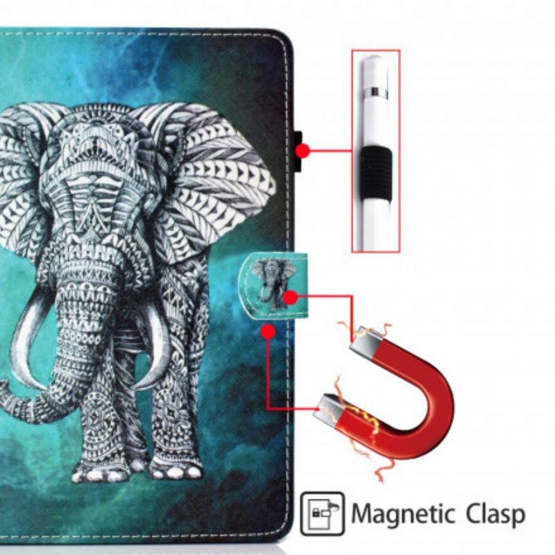 Custodia in pelle Samsung Galaxy Tab A7 (2020) Elefante Tribale