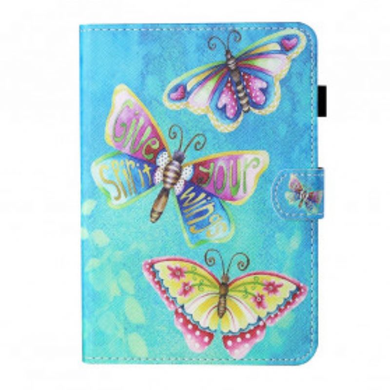 Custodia in pelle Samsung Galaxy Tab A7 (2020) Farfalle Multicolori