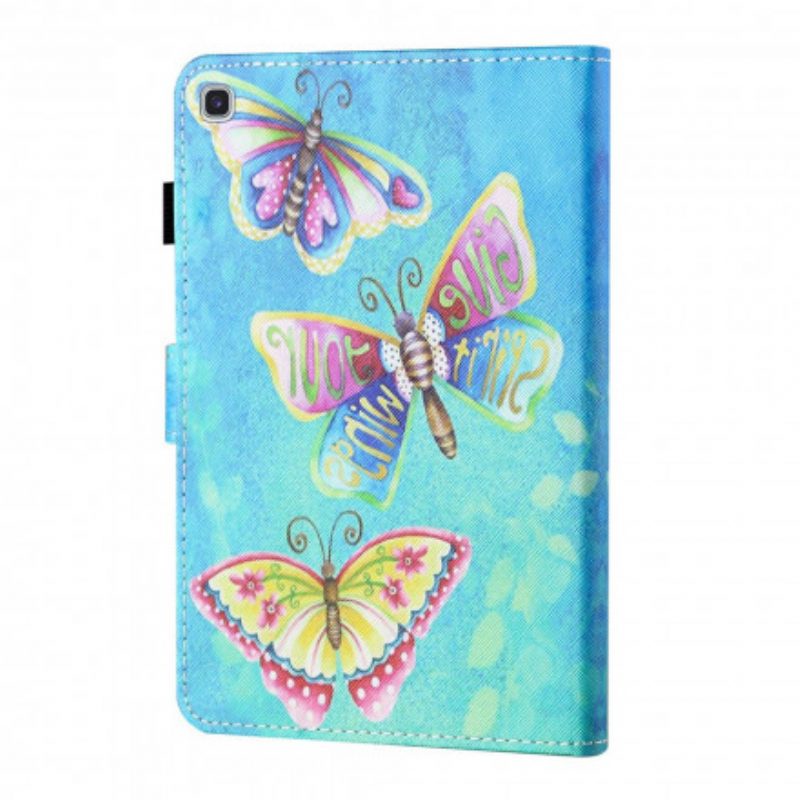 Custodia in pelle Samsung Galaxy Tab A7 (2020) Farfalle Multicolori