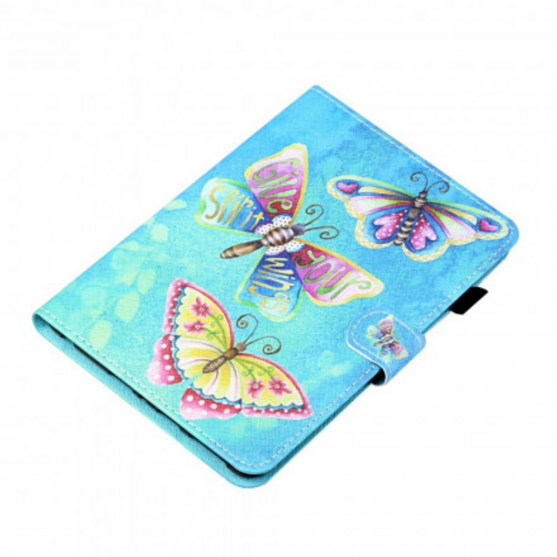 Custodia in pelle Samsung Galaxy Tab A7 (2020) Farfalle Multicolori