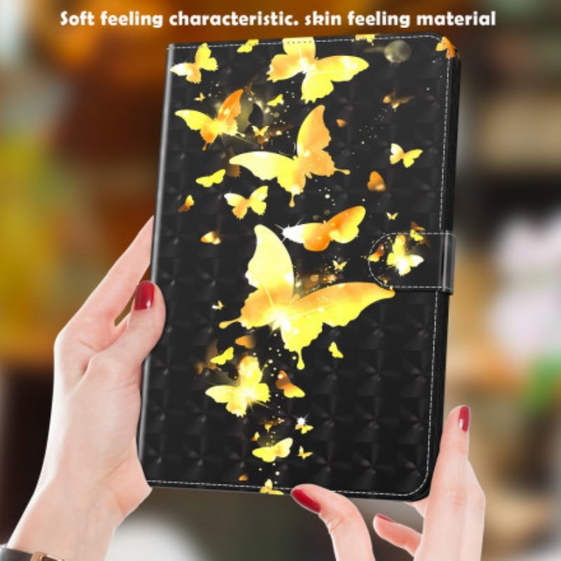 Custodia in pelle Samsung Galaxy Tab A7 (2020) Farfalle Spot Light