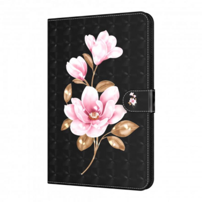 Custodia in pelle Samsung Galaxy Tab A7 (2020) Fiori Rosa Punto Luce