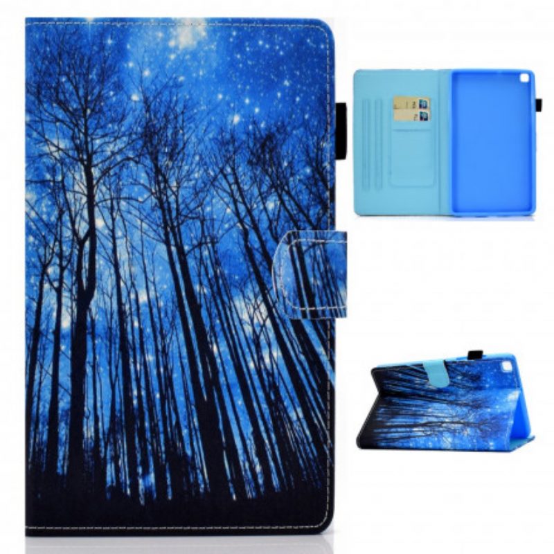 Custodia in pelle Samsung Galaxy Tab A7 (2020) Foresta Notturna