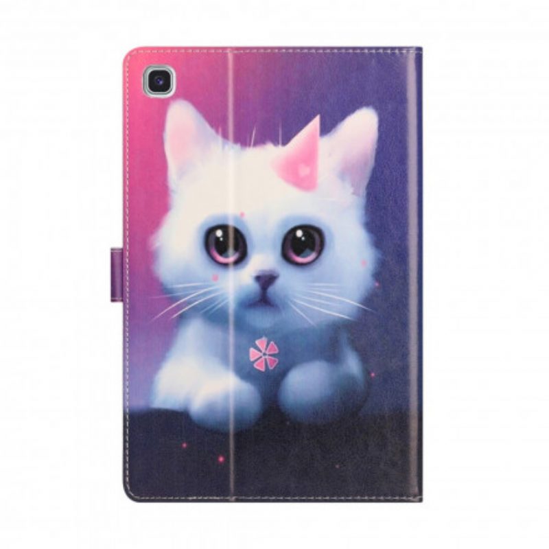 Custodia in pelle Samsung Galaxy Tab A7 (2020) Gattino Bianco