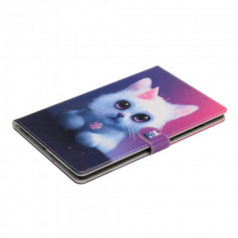 Custodia in pelle Samsung Galaxy Tab A7 (2020) Gattino Bianco