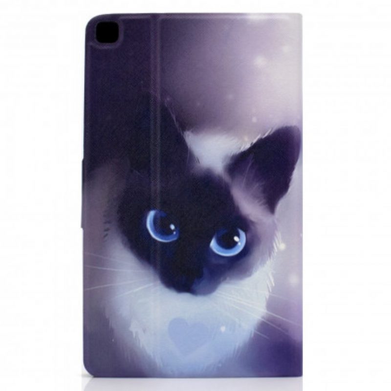 Custodia in pelle Samsung Galaxy Tab A7 (2020) Gatto Dagli Occhi Azzurri