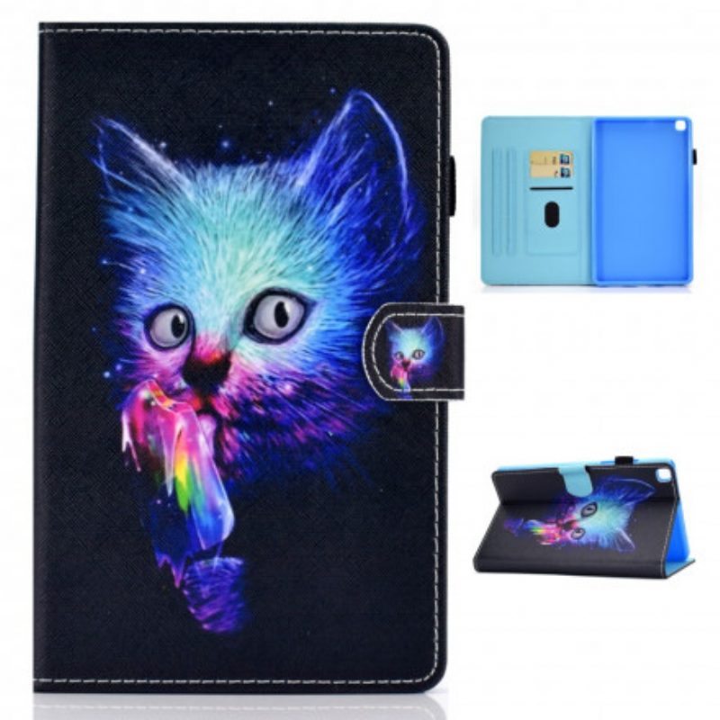 Custodia in pelle Samsung Galaxy Tab A7 (2020) Gatto Psicopatico