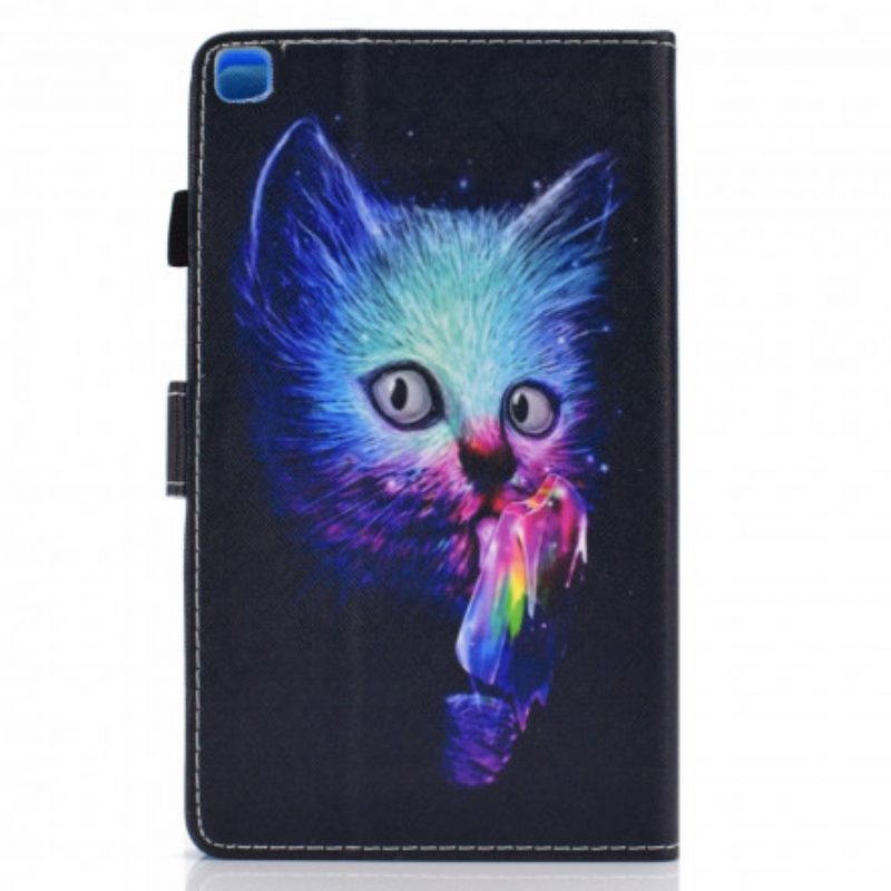 Custodia in pelle Samsung Galaxy Tab A7 (2020) Gatto Psicopatico