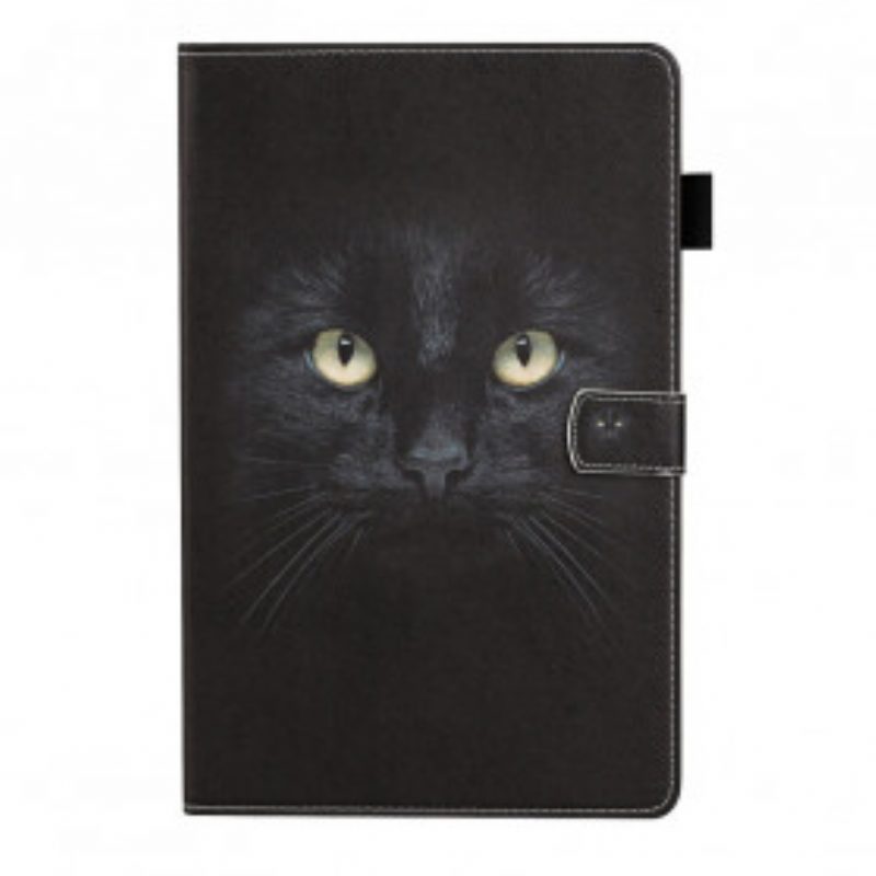 Custodia in pelle Samsung Galaxy Tab A7 (2020) Occhi Di Gatto Nero